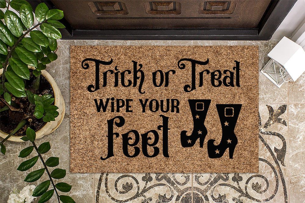 Trick or Treat Wipe Your Feet Halloween Door Mat
