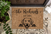 Labrador Retriever Dog Custom Personalized Doormat
