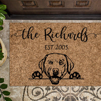 Labrador Retriever Dog Custom Personalized Doormat