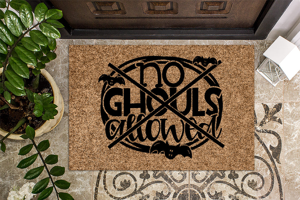 No Ghouls Allowed Halloween Door Mat