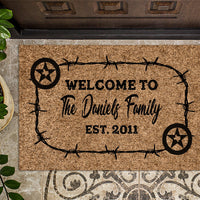 Texas Themed Family Name Personalized Doormat