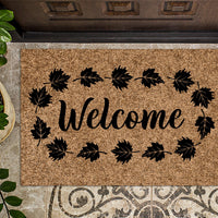 Welcome Fall Leaves Home Door Mat Fall Doormat