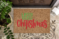 Merry Christmas Colorful Doormat
