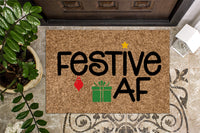 Festive AF Color Christmas Doormat
