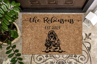 Cocker Spaniel v2 Personalized Custom Doormat
