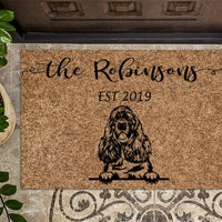 Cocker Spaniel v2 Personalized Custom Doormat