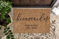 Family Name Bienvenidos | Housewarming Gift | Wedding Gift | Custom Spanish Doormat | Personalized Doormat | Closing Gift | Welcome Doormat
