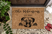 American Bulldog Personalized Custom Doormat
