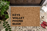 Keys Wallet Phone Mask Doormat
