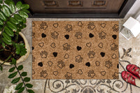 Paws and Hearts Patterned Doormat
