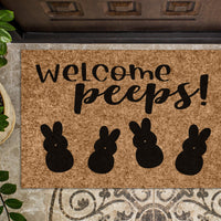 Welcome Peeps! Cute Funny Easter Doormat