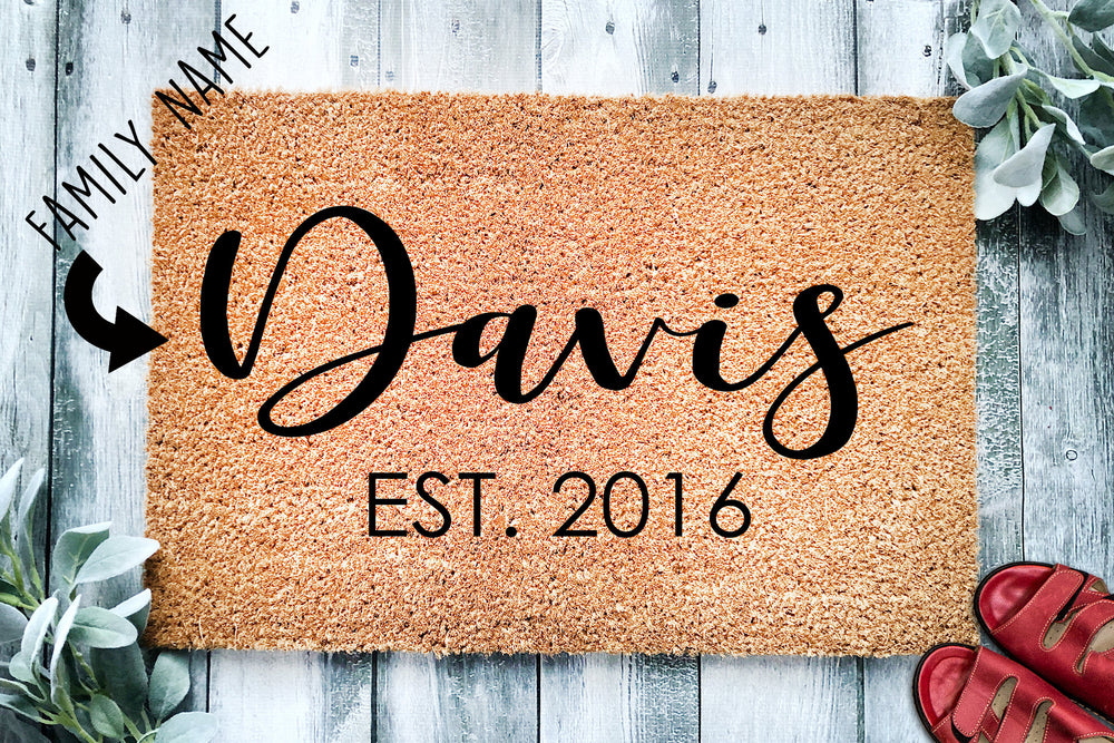 Custom Doormat | Wedding Gift | Housewarming Gift | Personalized Doormat | Closing Gift | Welcome Doormat | Front Door Mat | Farmhouse Decor
