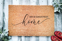 Couple's Names Home Doormat | Wedding Gift | Custom Personalized Doormat | Closing Gift | Welcome | Front Door Mat Housewarming Gift
