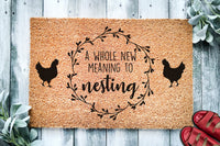 A Whole New Meaning to Nesting | Chicken Farm Doormat | Welcome Mat | Chicken Farmer Door Mat | Farm Gift | Home Doormat
