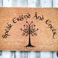Speak Friend And Enter v2 | Geek Chic Doormat | Nerdy Housewarming Gift | Doormat Closing Gift | Welcome Doormat | Home Decor