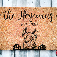 Cane Corso Personalized Doormat | Mastiff Dog | Custom Doormat | Welcome Mat | Housewarming Gift | Last Name Doormat | Closing Gift