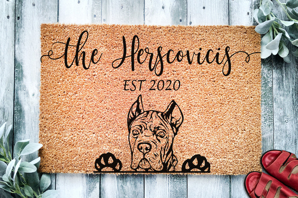 Cane Corso Personalized Doormat | Mastiff Dog | Custom Doormat | Welcome Mat | Housewarming Gift | Last Name Doormat | Closing Gift