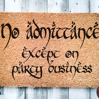 No Admittance Except On Party Business | Geek Chic Doormat | Nerdy Housewarming Gift | Doormat Closing Gift | Welcome Doormat | Home Decor