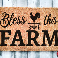 Bless This Farm | Farm Home Doormat | Welcome Mat | Farmhouse Decor | Farmer Door Mat | Farm Gift | Home Doormat | Country Home