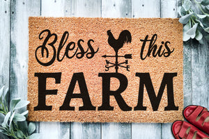 Bless This Farm | Farm Home Doormat | Welcome Mat | Farmhouse Decor | Farmer Door Mat | Farm Gift | Home Doormat | Country Home