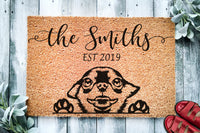 Chihuahua Puppy Dog v2 | Personalized Doormat | Custom Doormat | Welcome Mat | Housewarming Gift | Closing Gift | Last Name Door Mat

