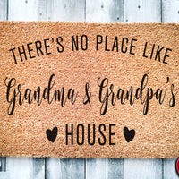 There's No Place Like Grandma and Grandpa's House v2 | Grandparents Day Gift | Welcome Door Mat | Home Doormat | Fathers Day | Mothers Day