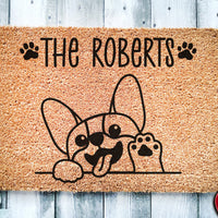 Cute Corgi Personalized Doormat | Dog | Custom Doormat | Welcome Mat | Housewarming Gift | Last Name Doormat | Closing Gift | Corgi Doormat