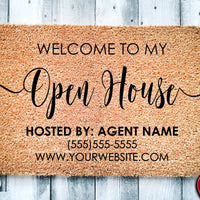 Open House Realtor Door Mat | Open House Doormat | Business Doormat | House Selling Front Door Mat | Real Estate Agent Gift | Home Listing