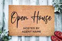 Open House Realtor Door Mat v3 | Open House Home Doormat | Business Doormat | House Selling Listing Front Door Mat | Real Estate Agent Gift
