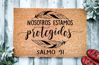 Nosotros Estamos Protegidos Salmo 91 | Espanol Religious Doormat | Welcome Mat | Door Mat | Christian | Welcome Mat | Housewarming Gift
