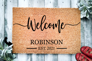Welcome Personalized Last Name Doormat