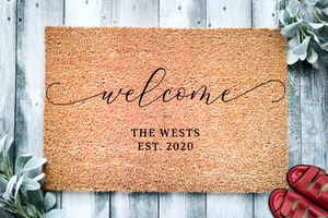 Family Name Welcome Doormat