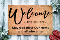 May God Bless Our Home Custom Door Mat
