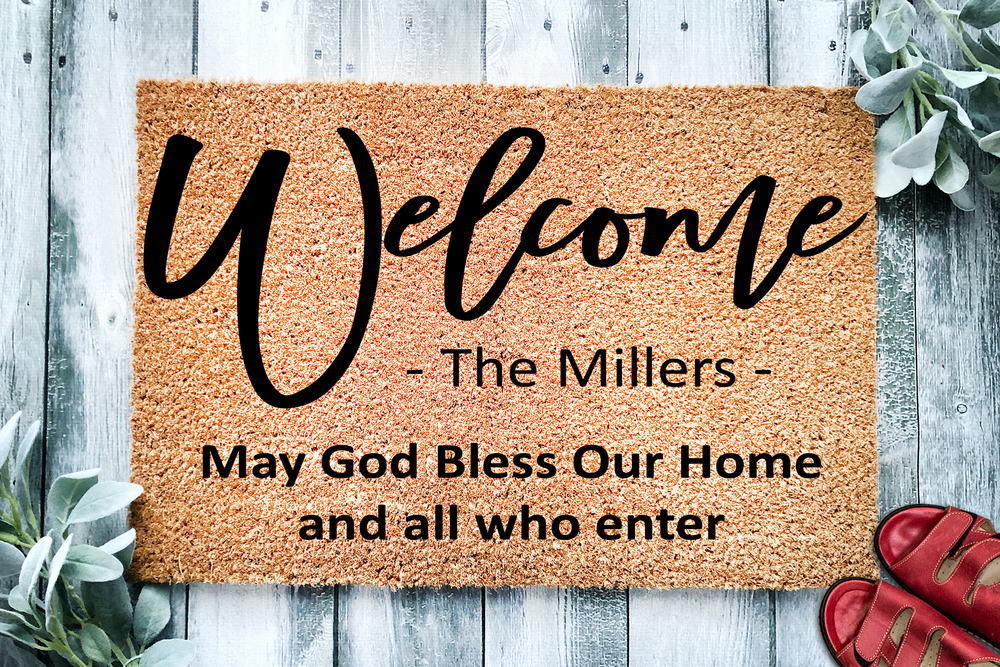 May God Bless Our Home Custom Door Mat